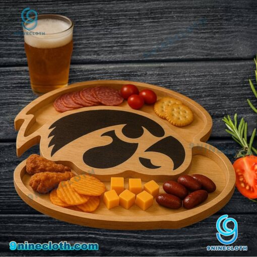 Iowa Hawkeyes NCAA Wooden Charcuterie Board gCoWhKr