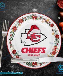 Kansas City Chiefs Christmas Personalized Ceramic Plate SV3lMQB