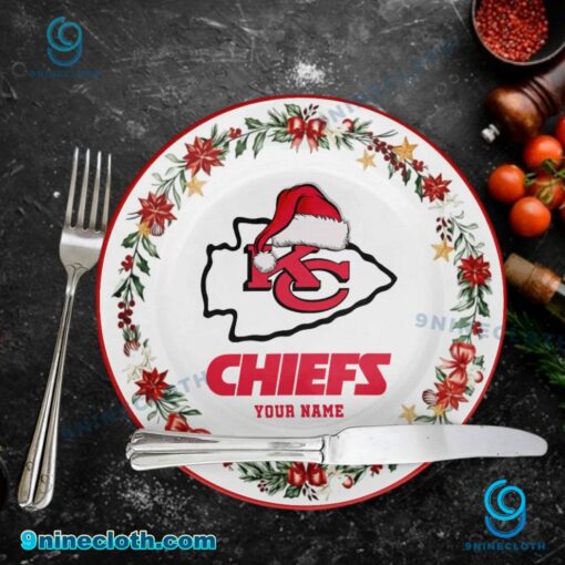Kansas City Chiefs Christmas Personalized Ceramic Plate SV3lMQB