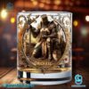 Kneeling Crusader Knight With Sword And Bible Personalized Whiskey Glass TXNSRdh