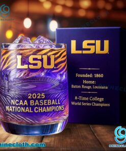 LSU Tigers 2025 NCAA Baseball National Champions Whiskey Glass IEUyd0B