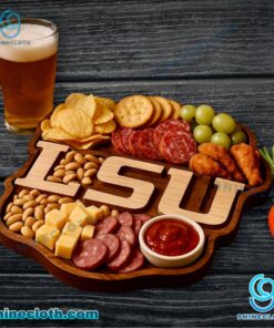 LSU Tigers NCAA Wooden Charcuterie Board PFDJNXY