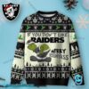 Las Vegas Raiders Grinch Merry Kissmyass Ugly Christmas Sweater JvwdxUn