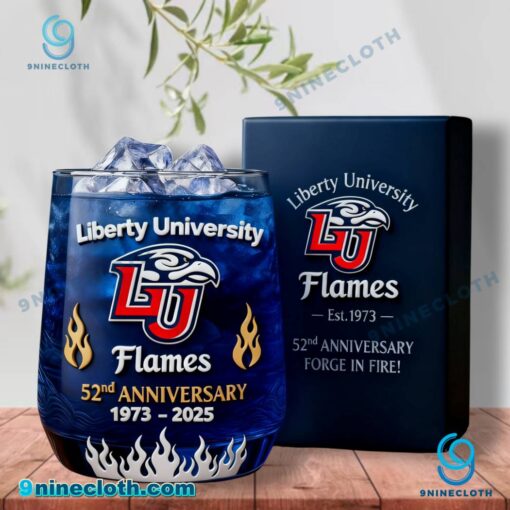 Liberty Flames 52nd Anniversary 1973-2025 Whiskey Glass m86HLnr