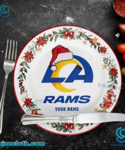 Los Angeles Rams Christmas Personalized Ceramic Plate Akz1PWu