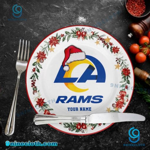 Los Angeles Rams Christmas Personalized Ceramic Plate Akz1PWu