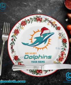 Miami Dolphins Christmas Personalized Ceramic Plate ac5yKlw