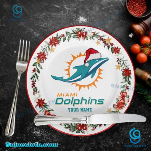 Miami Dolphins Christmas Personalized Ceramic Plate ac5yKlw