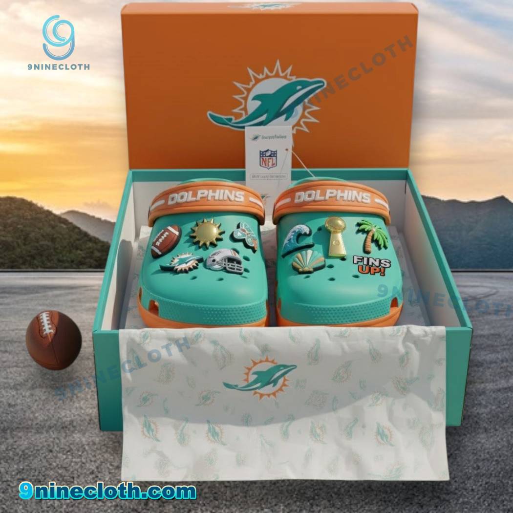 Miami Dolphins Crocs With Charms-a YOw2euJ