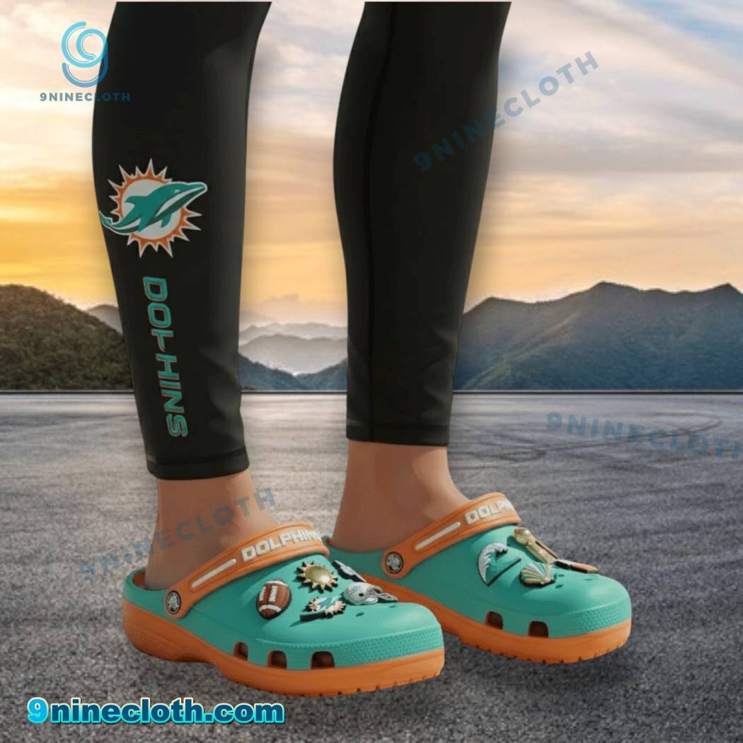 Miami Dolphins Crocs With Charms-c Oc3g0xo
