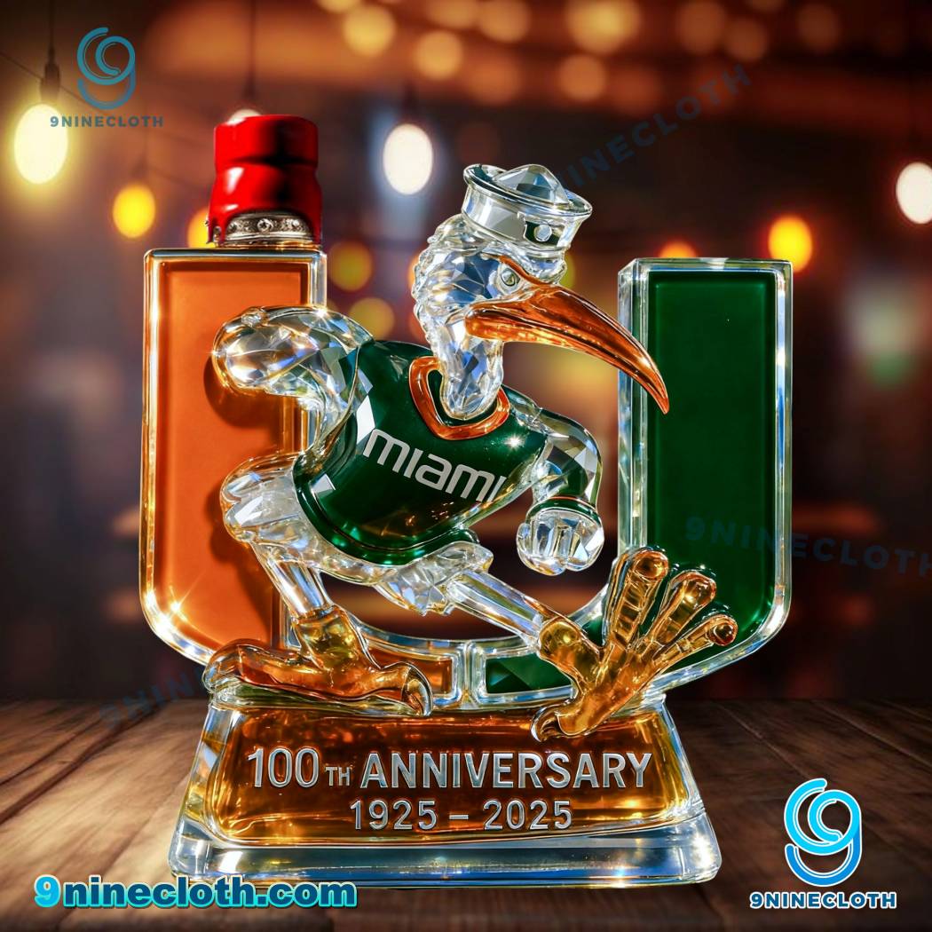 Miami Hurricanes 100th Anniversary 1925-2025 Whiskey Bottle-a o4bmNuA