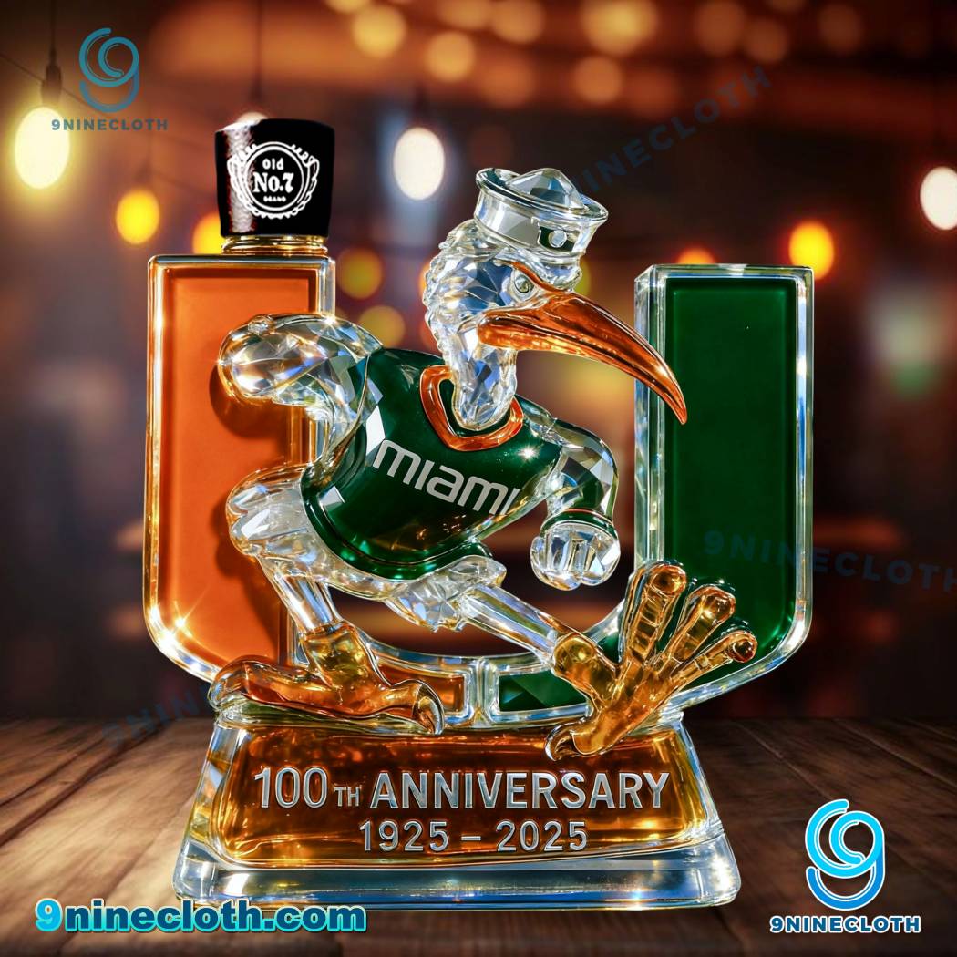 Miami Hurricanes 100th Anniversary 1925-2025 Whiskey Bottle-b Q0WUHa7