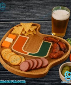 Miami Hurricanes NCAA Wooden Charcuterie Board 5oVA4tq