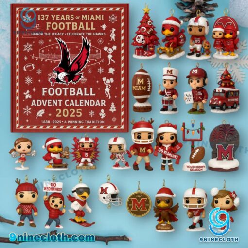 Miami Redhawks Football 137th Anniversary 2025 Advent Calendar hzUTX9M