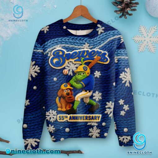 Milwaukee Brewers 55th Anniversary Christmas Sweater rtfUMaC