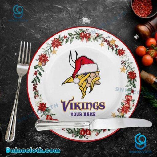 Minnesota Vikings Christmas Personalized Ceramic Plate fzR0Vlm