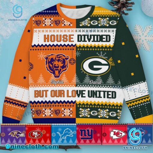 NFL Team House Divided But Our Love United Personalized Sweater dkiyMUV