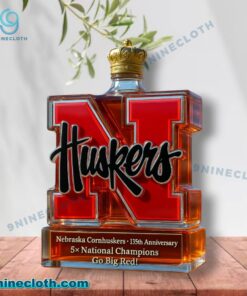 Nebraska Cornhuskers 135th Anniversary 5x National Champions Whiskey Bottle Zq2TXwI
