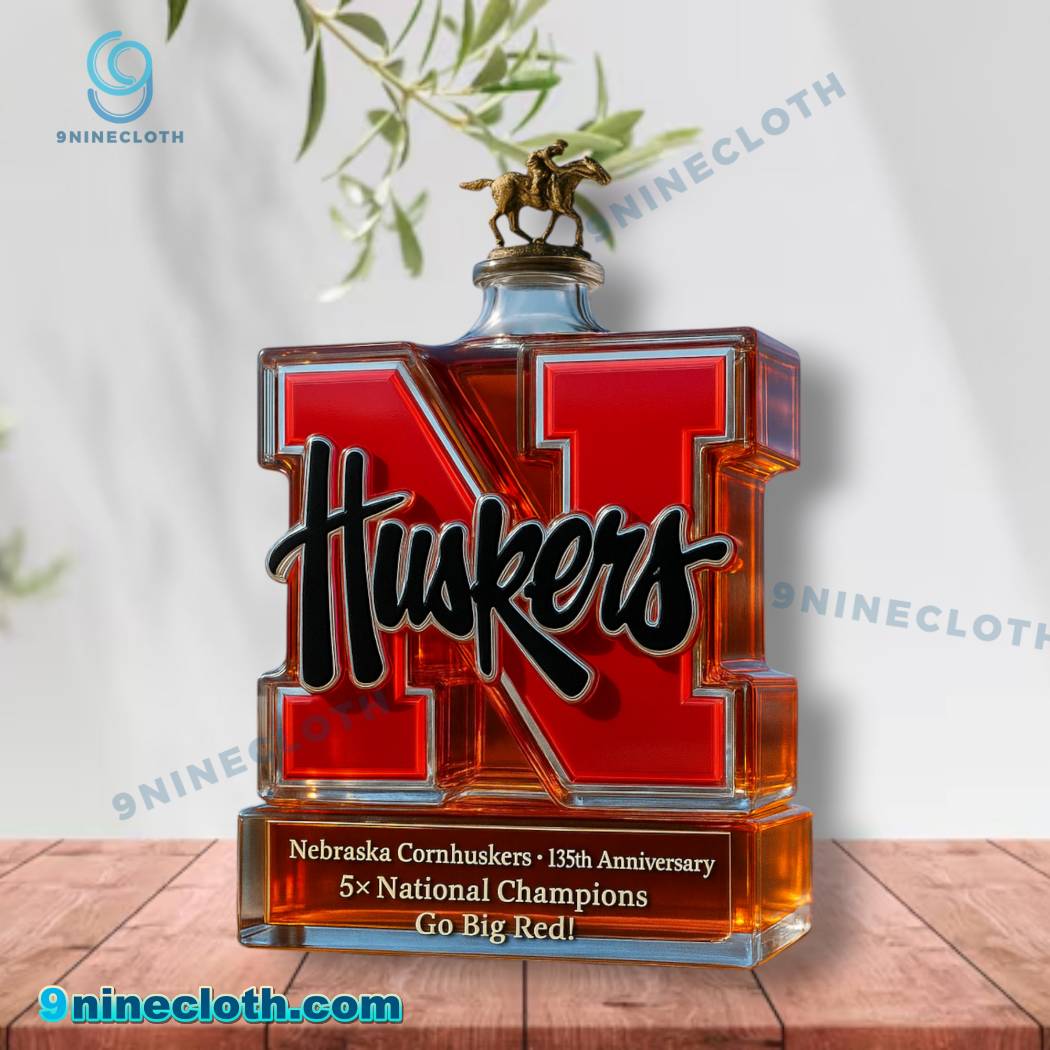 Nebraska Cornhuskers 135th Anniversary 5x National Champions Whiskey Bottle-b 3bv7F6g