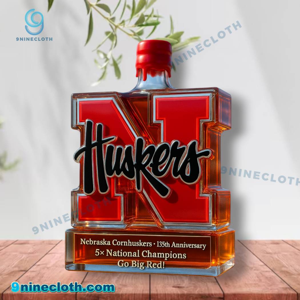 Nebraska Cornhuskers 135th Anniversary 5x National Champions Whiskey Bottle-c DMW7l93