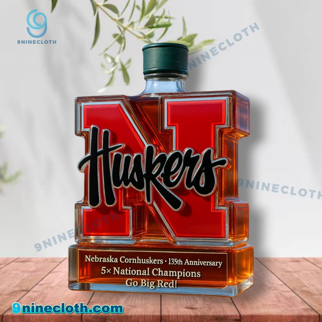 Nebraska Cornhuskers 135th Anniversary 5x National Champions Whiskey Bottle-x b0X2Jva