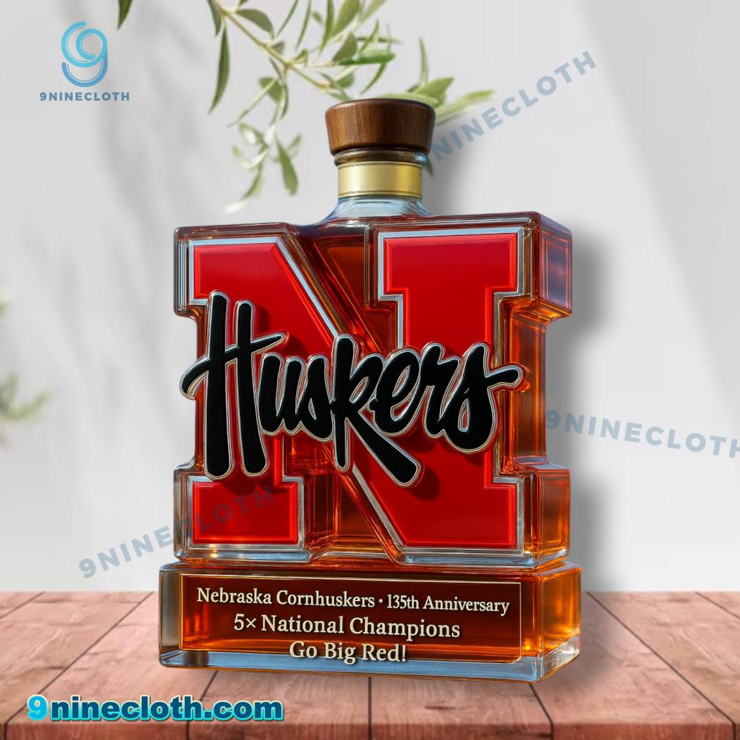 Nebraska Cornhuskers 135th Anniversary 5x National Champions Whiskey Bottle-y 9bwvgUT