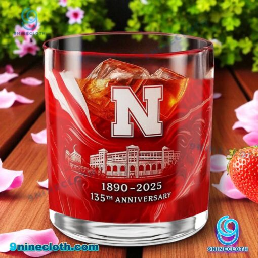 Nebraska Cornhuskers 135th Anniversary Whiskey Glass jplRa0Z