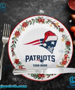 New England Patriots Christmas Personalized Ceramic Plate 5aGfI2g
