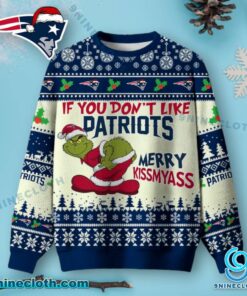 New England Patriots Grinch Merry Kissmyass Ugly Christmas Sweater UD1IukK
