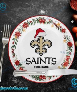 New Orleans Saints Christmas Personalized Ceramic Plate h1otzaV