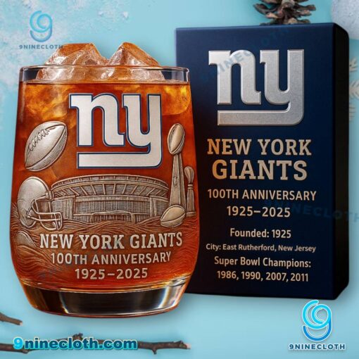 New York Giants 100th Anniversary Whiskey Glass N8oqbtk