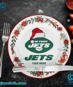 New York Jets Christmas Personalized Ceramic Plate y3a2Sl5