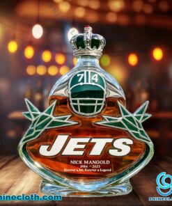 New York Jets Nick Mangold 1984-2025 Forever A Jet Forever A Legend Whiskey Bottle pzgVHbW