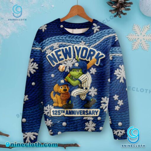 New York Yankees 125th Anniversary Christmas Sweater ZGEgH6m