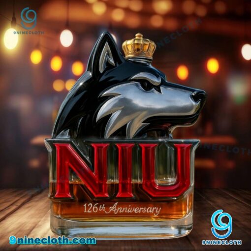 Northern Illinois Huskies 126th Anniversary Whiskey Bottle TXrPxwn