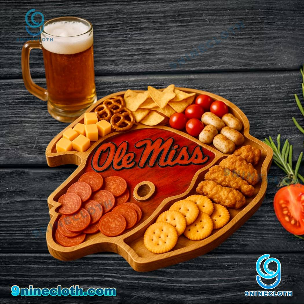 Ole Miss Rebels NCAA Wooden Charcuterie Board 1PCjaTG