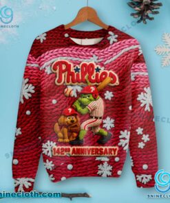Philadelphia Phillies 142nd Anniversary Christmas Sweater 9CRsP8V