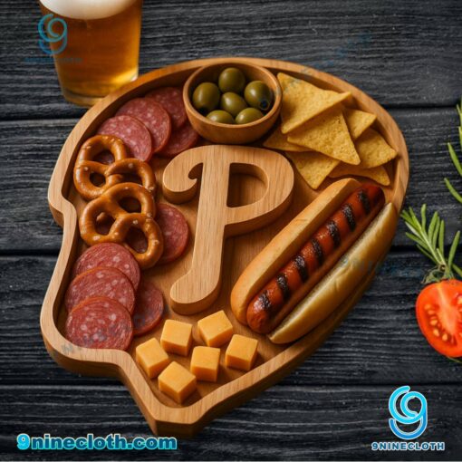 Philadelphia Phillies MLB Wooden Charcuterie Board HLsOZbu