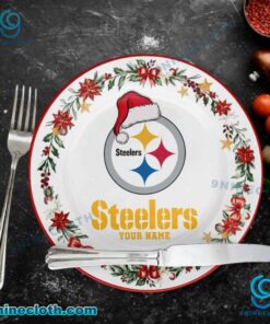 Pittsburgh Steelers Christmas Personalized Ceramic Plate Tw08Kah