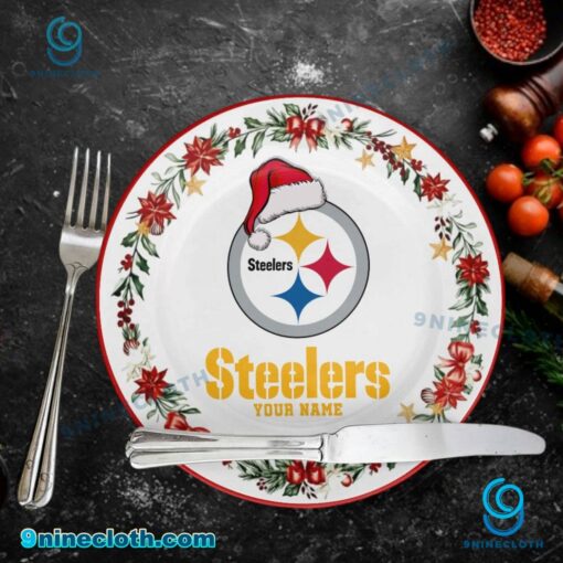 Pittsburgh Steelers Christmas Personalized Ceramic Plate Tw08Kah