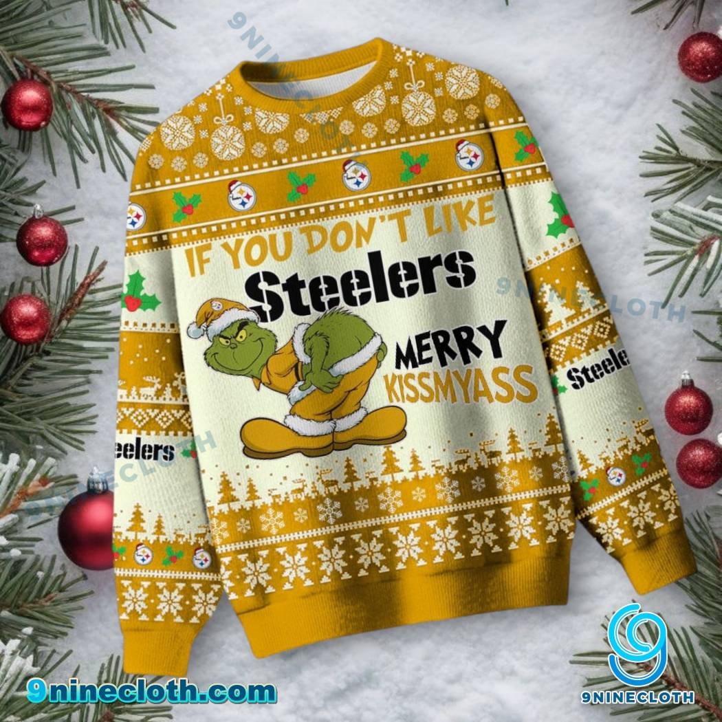 Pittsburgh Steelers Grinch Merry Kissmyass Ugly Christmas Sweater-a Gb6TBOs