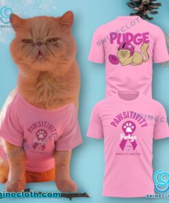Pudge The Cat Beat Cancer Pawsitivity T-shirt 0yoZbl2
