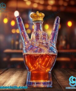 Rock On Devil Horns Whiskey Bottle rCIYloN