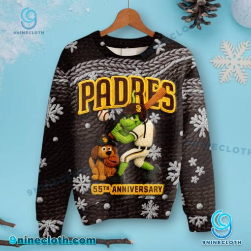San Diego Padres 55th Anniversary Christmas Sweater l9wATgC