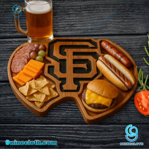 San Francisco Giants MLB Wooden Charcuterie Board KjEHrxs