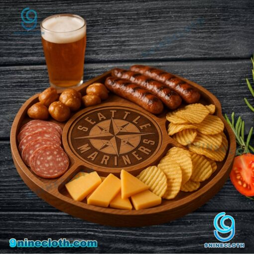 Seattle Mariners MLB Wooden Charcuterie Board Hgmc47e