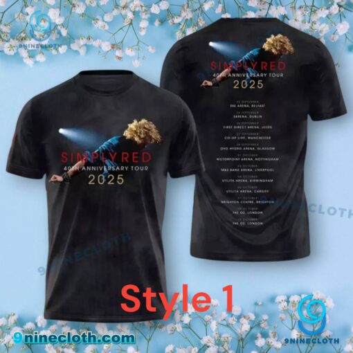 Simply Red 40th Anniversary Tour 2025 T-shirt 3Z9KzTc
