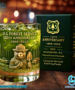 Smokey Bear U.S. Forest Service 120th Anniversary 1905-2025 Whiskey Glass PQAaYUl