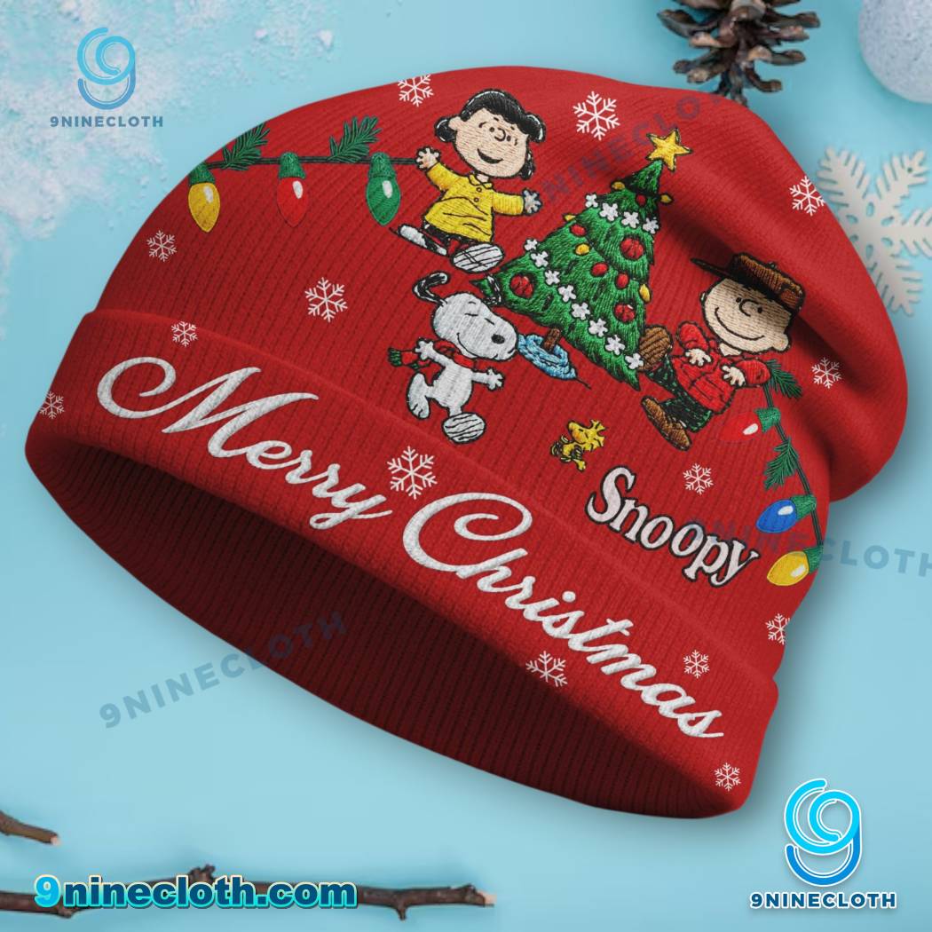 Snoopy Merry Christmas Beanie Hat 6k7qoGA