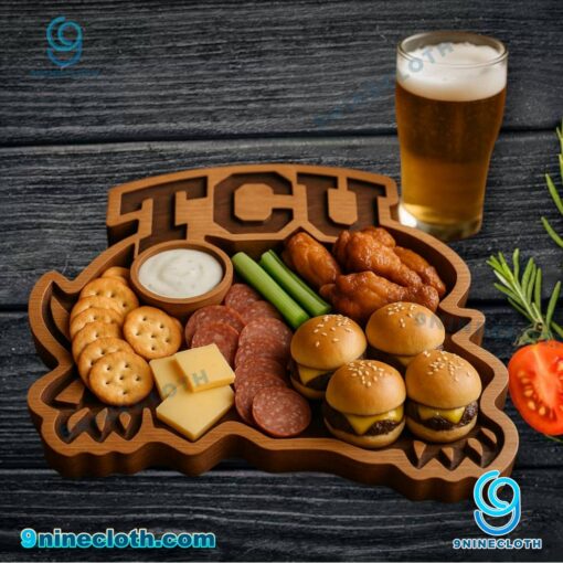 TCU Horned Frogs NCAA Wooden Charcuterie Board RcKkNZx
